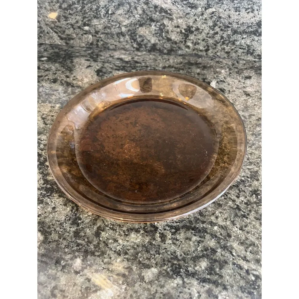 Vintage Anchor Hocking Fire King Amber Colored‎ Brownie Dish 9